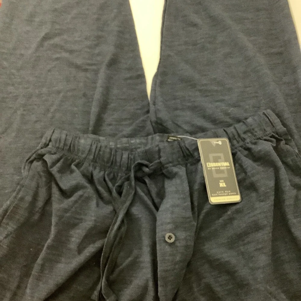 Essentials by 7 Apparel Cotton Blend Knit Lounge Pants Pockets XL New Yarn Dye